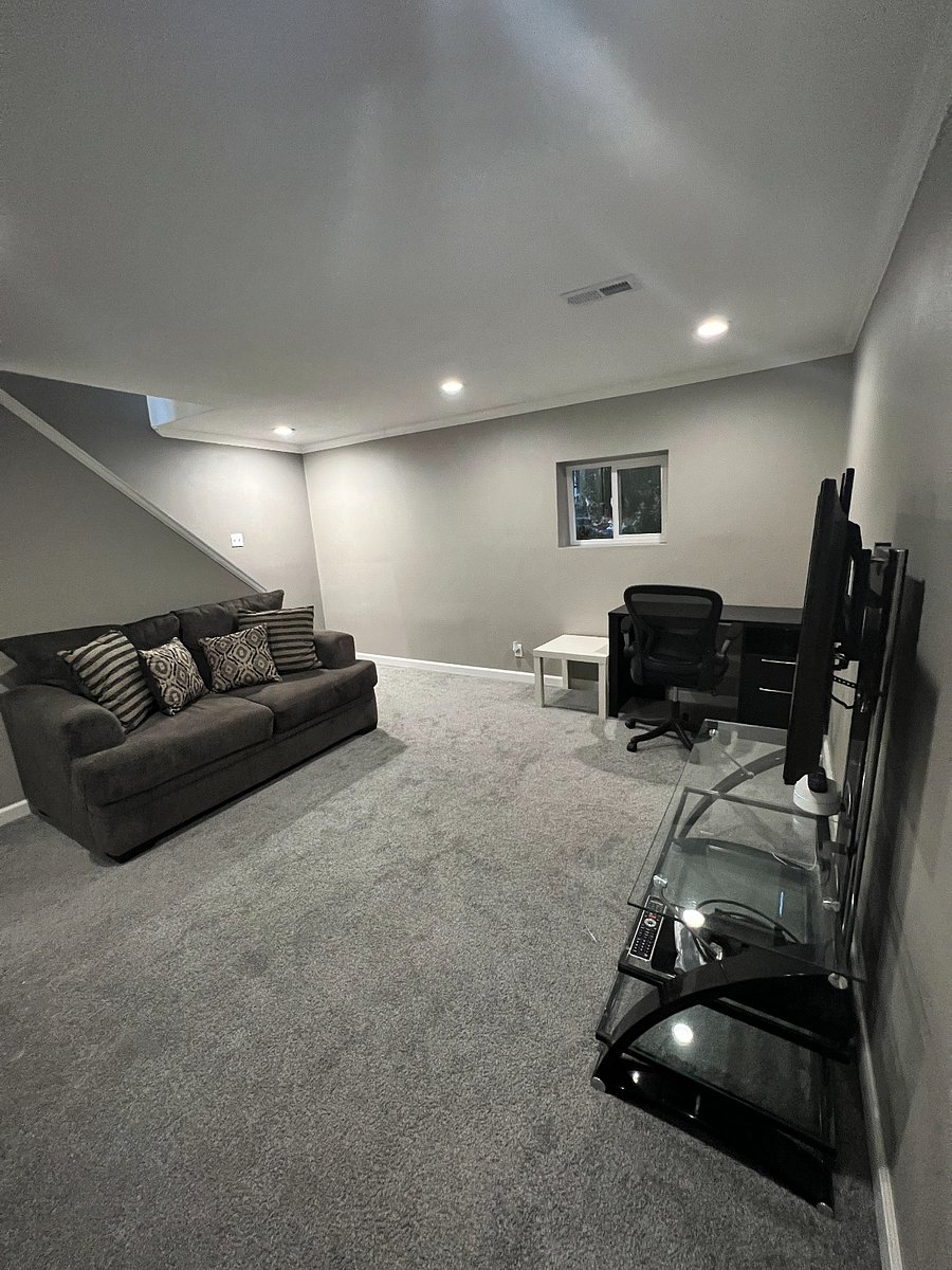 Second living room in basement, tv & firestick