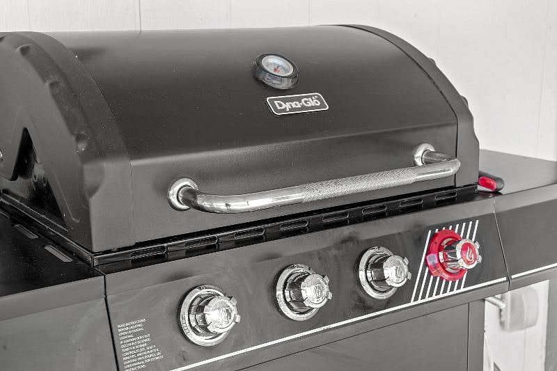 Large BBQ in backyard