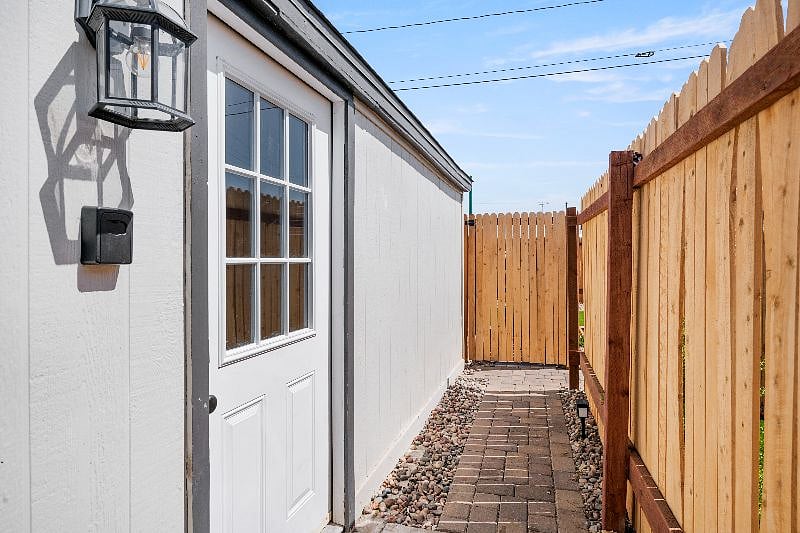 Private front entrance for casita