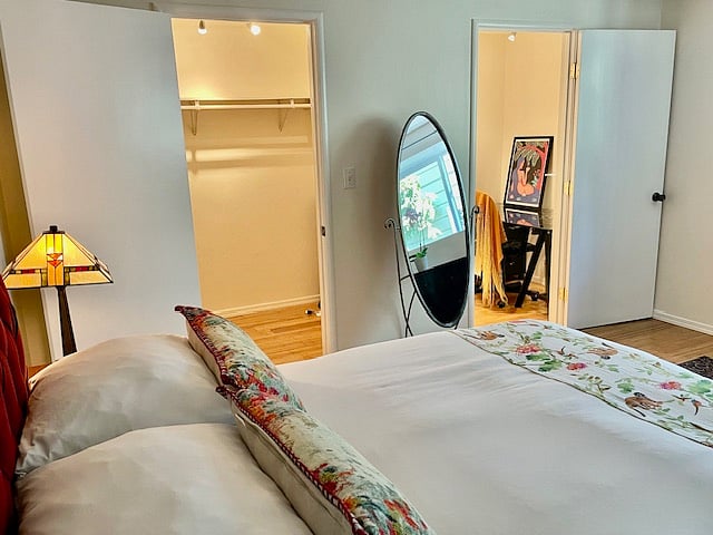 Ample walk-in closet. Home office.