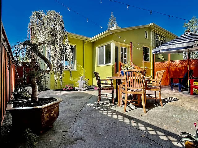Perfect spot for morning coffee and/or evening wine. 