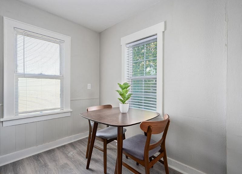 Dine from your table with a nice view of the lush backyard