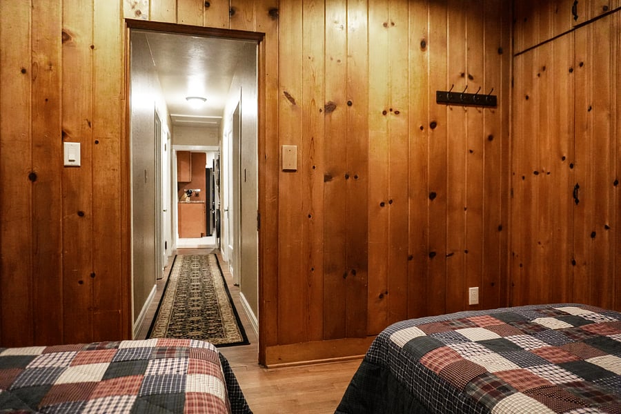 Looking out of back bedroom, down the hall