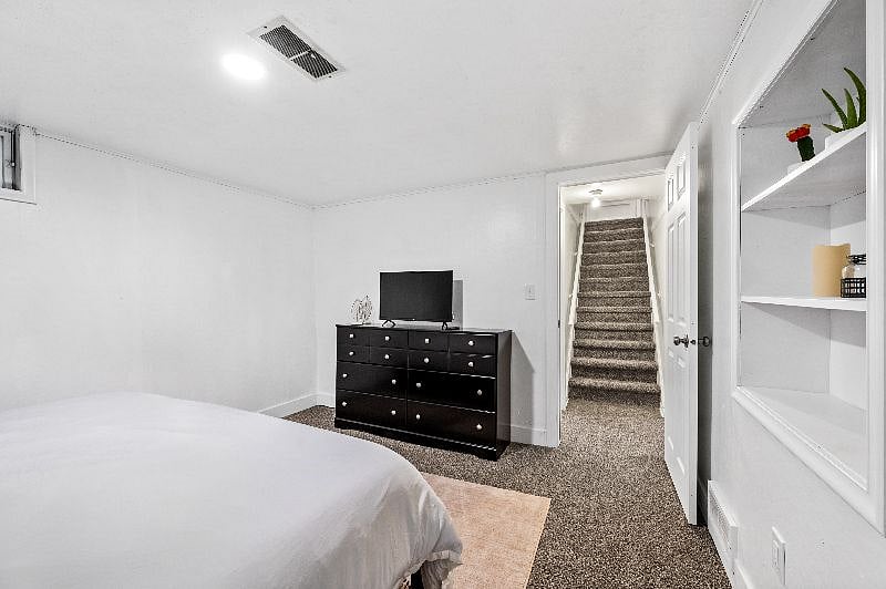 King bedroom in basement