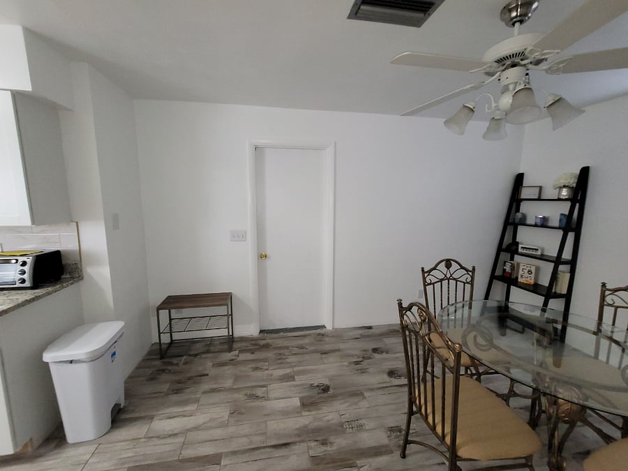 Dining Room with Garage Door