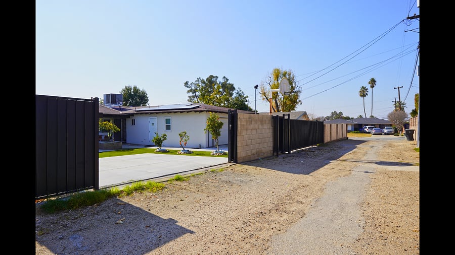 Alley leading to the carports