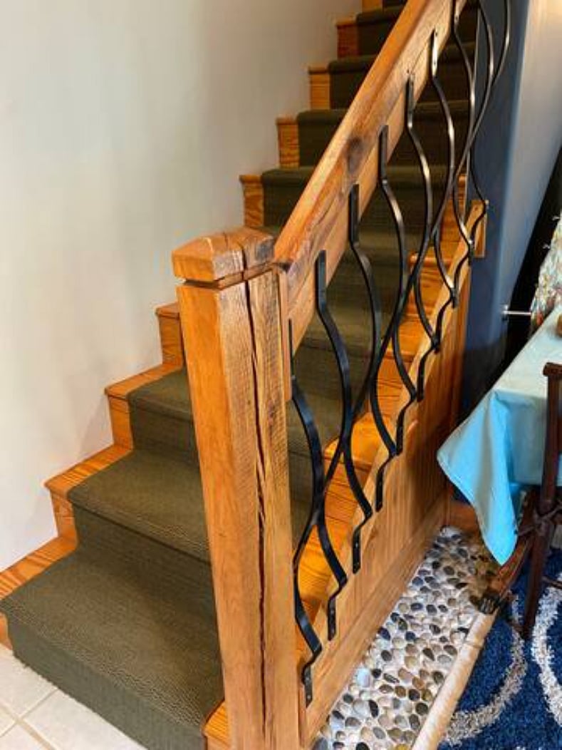 Interior stairs between floors.