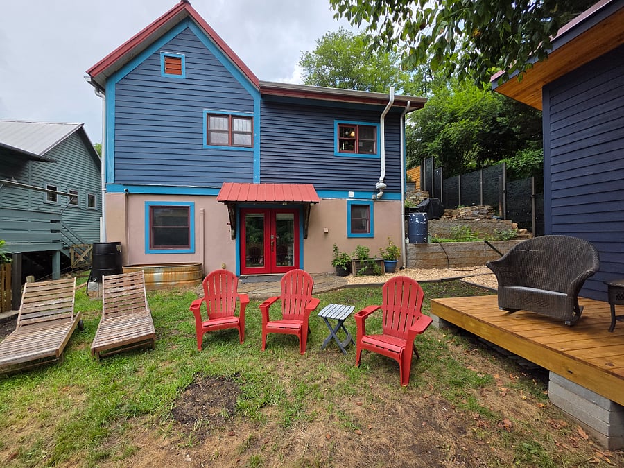 Backyard - accessible by backdoor or by stairs from side yard.