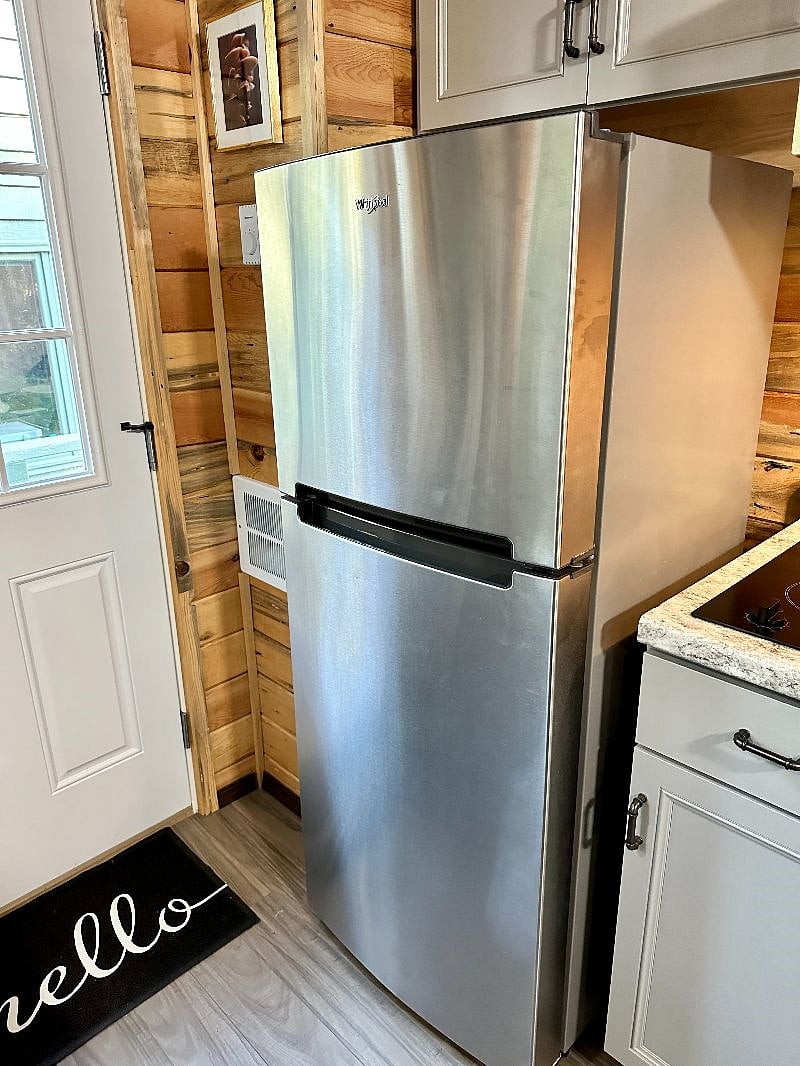 The fridge is not full sized but should hold all you may need for one person. Its also brand new!