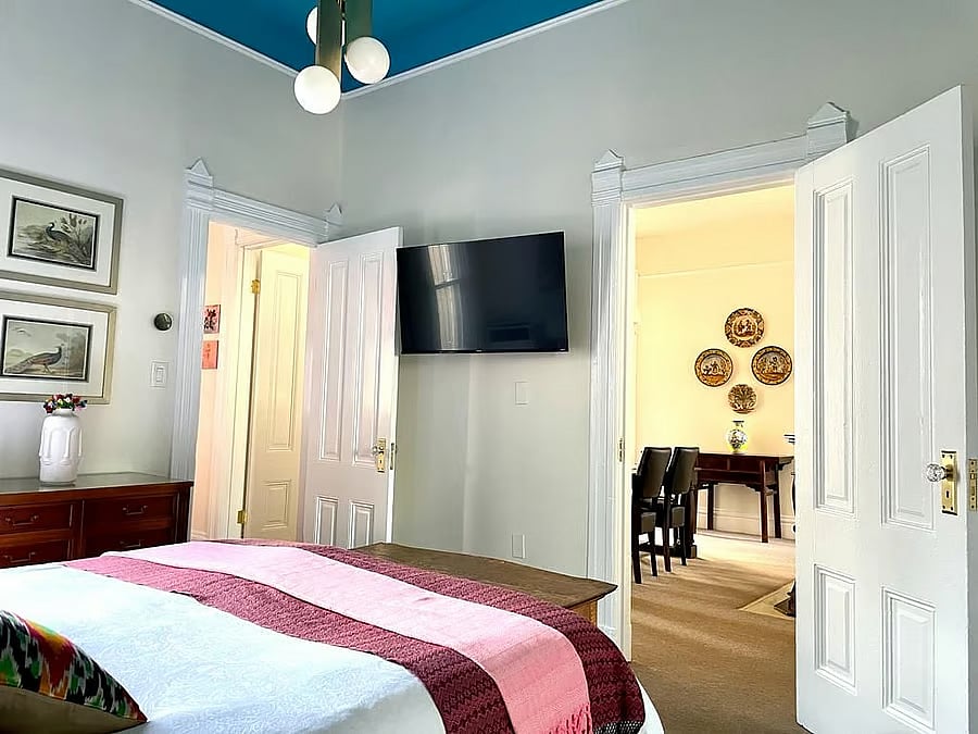 Bedroom with smart TV.