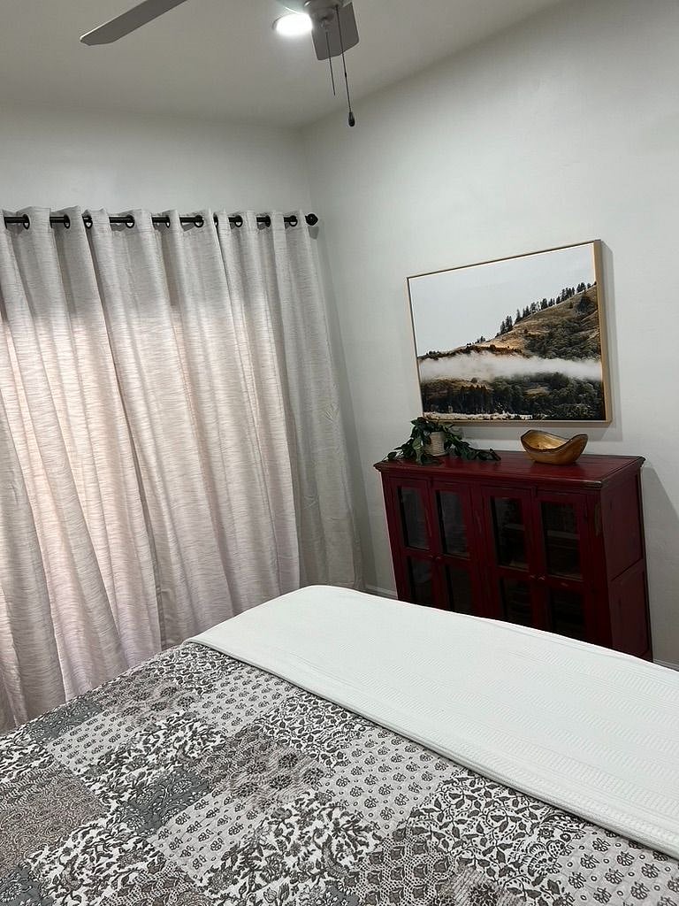 Master Bedroom: King bed walk in closet and master bathroom. 