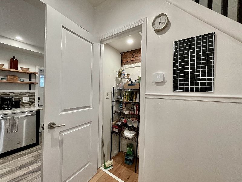 Pantry in the basement entrance