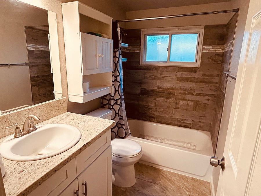 full Bath with shower and tub for Bed #2 & #3