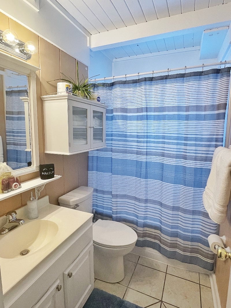 Downstairs bathroom with tub/shower combo