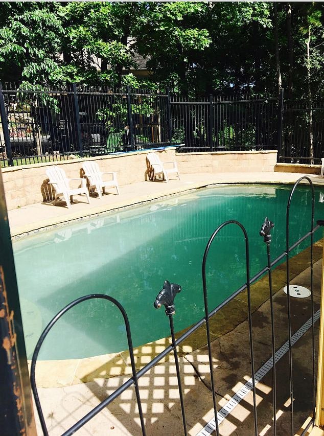 Pool is covered in the winter. It has a fence around it for children's safety. We open and maintain the pool Memorial Day through Labor Day.