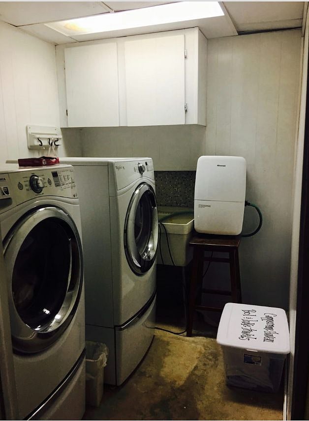 Laundry room is downstairs.