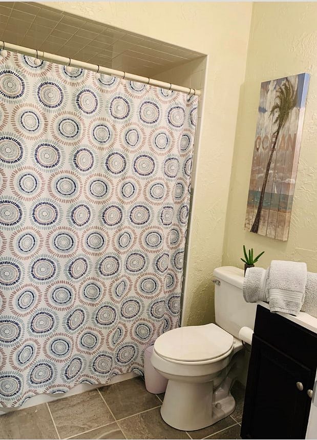 Downstair bathroom. Tub/shower combo.