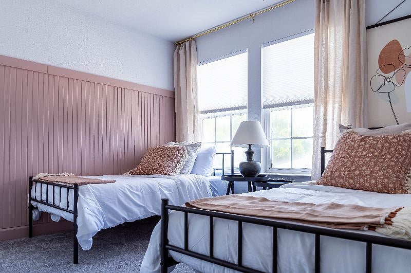 Two Single Beds upstairs.