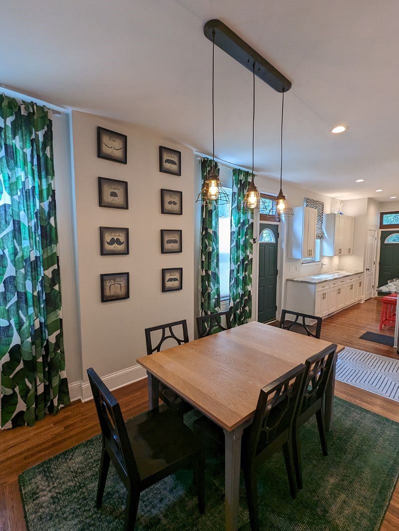 Dining area with extendable table for the expected, or unexpected, visitors.