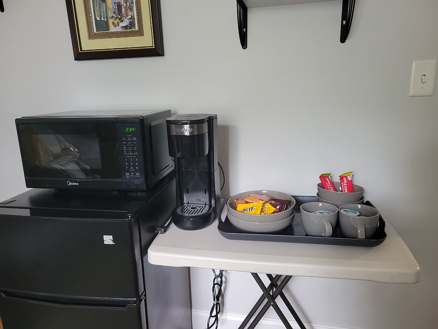 Extra frig,microwave and snack bar