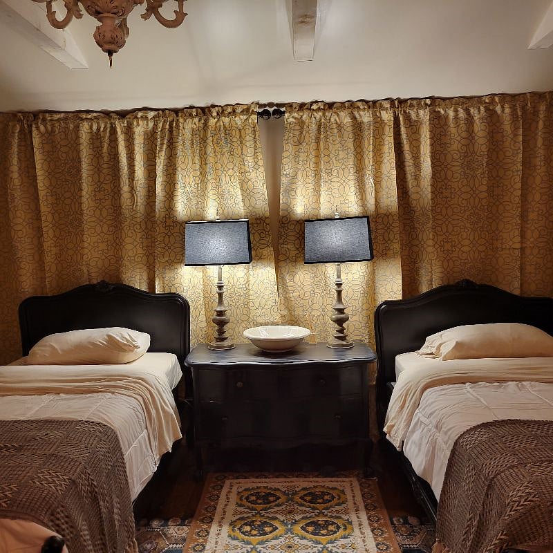 Twin beds occupy this room includes smart tv and darkening curtains. Beds can be placed together to create a king bed.