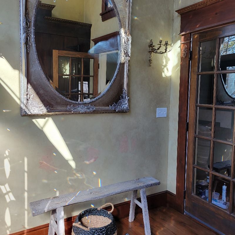 Entry way or mud room with beautiful built in for coats etc.