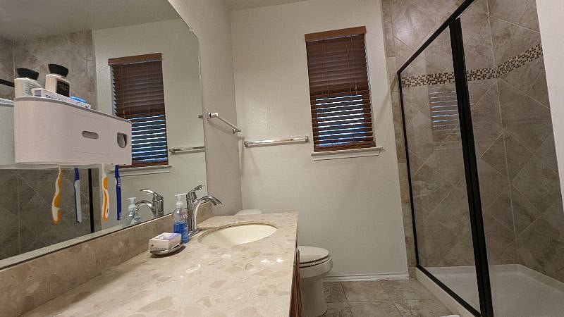 Super clean and large bathroom is for your private use.