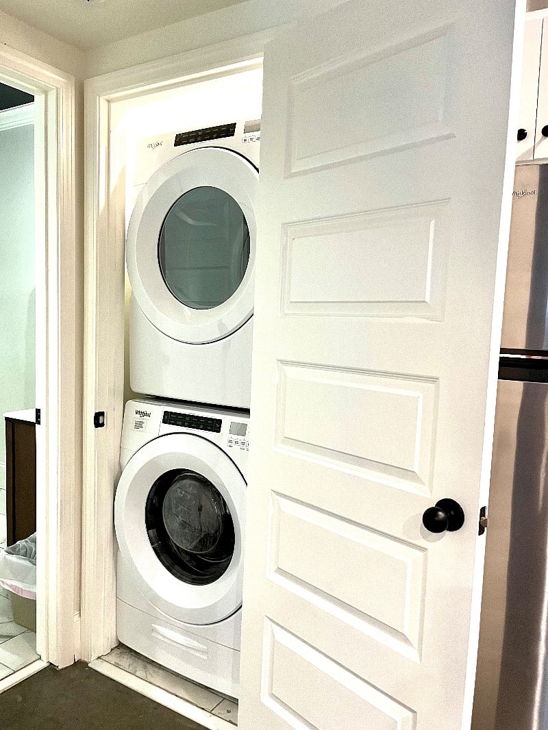 Brand new Whirlpool washer and dryer for your convenience.