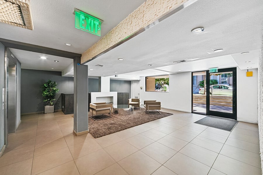 Lobby with video entrance access via app