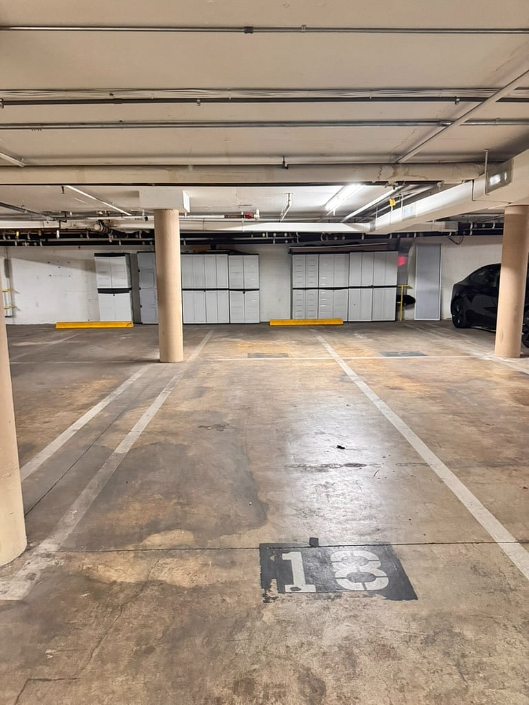 Included in rent: 2 tandem parking spaces in gated garage.
