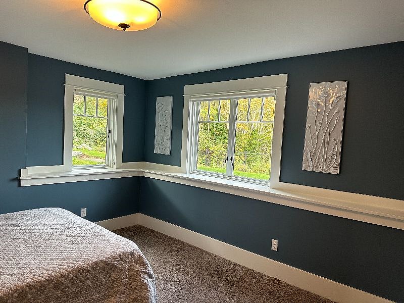 Large bedroom with lots of light