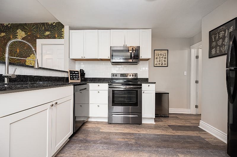 The kitchen is equipped with all the essential items you need to make yourself at home.