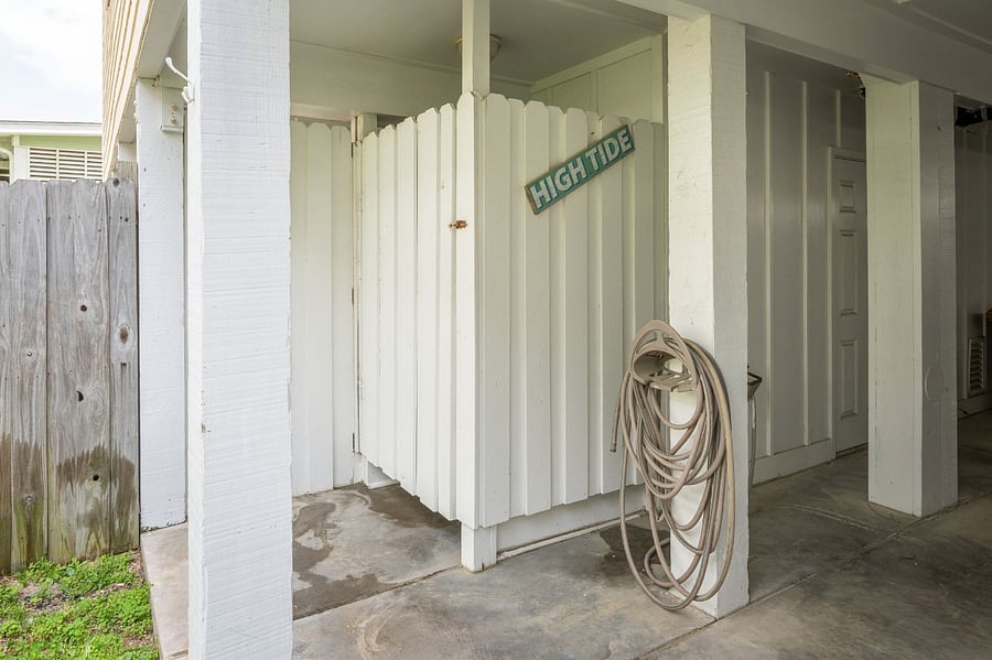 Outdoor Shower located at the back of the Carport