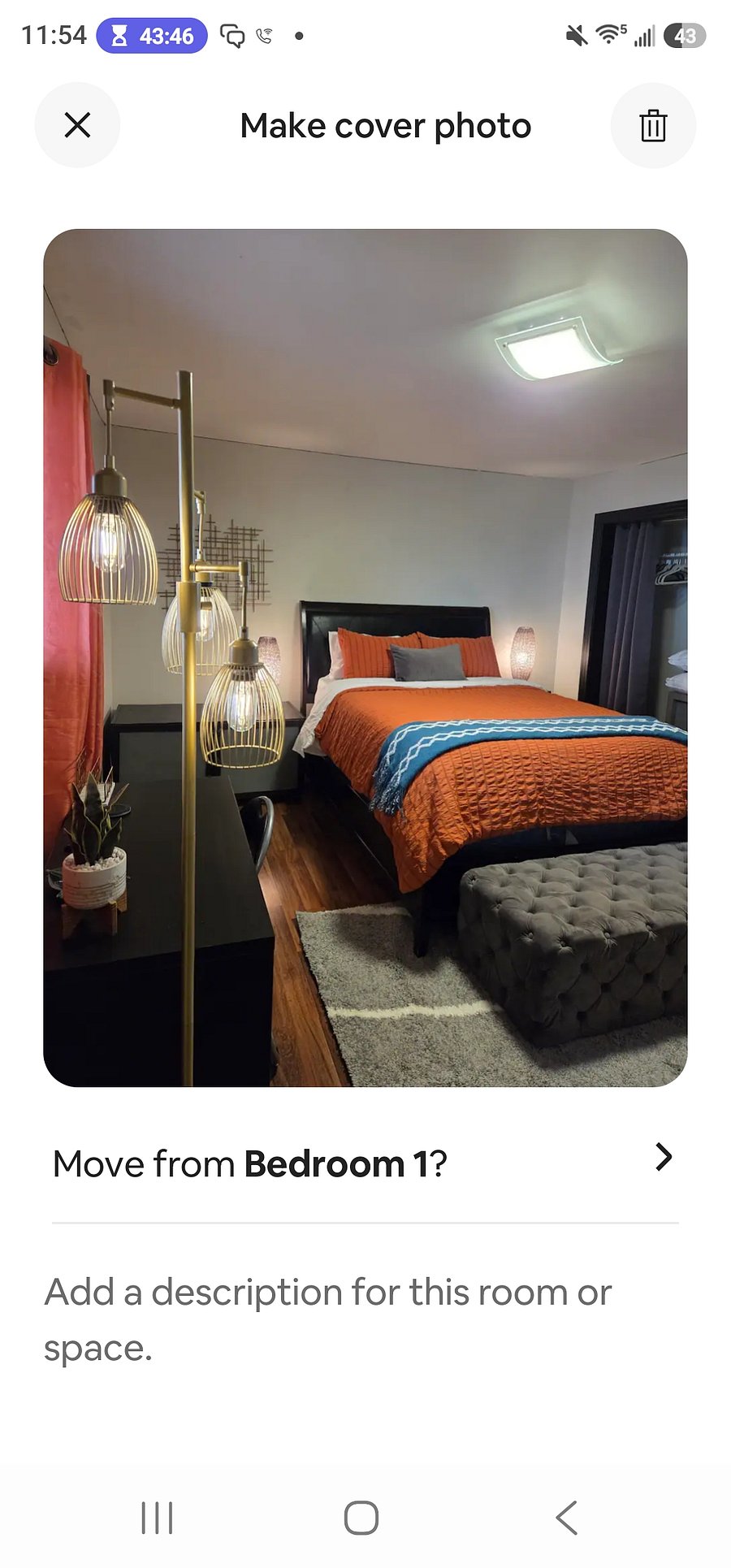 Bedroom #1 furnished with a queen bed & desk. Full length mirror, storage space and closet. The view from this bedroom is beautiful!