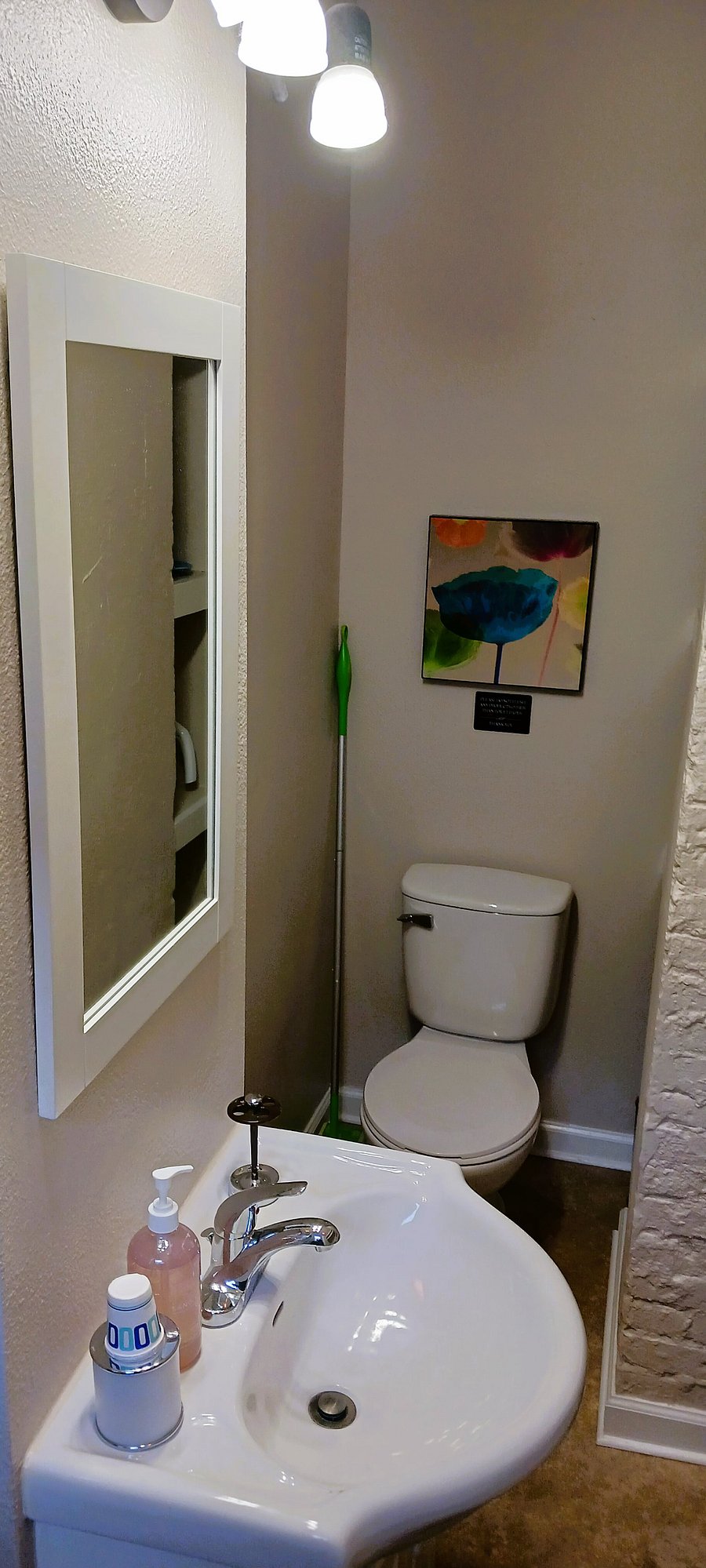 Bathroom sink and toilet