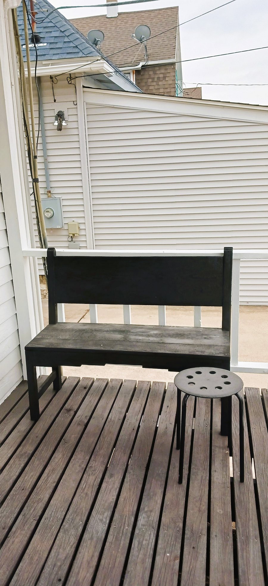Porch bench and side table