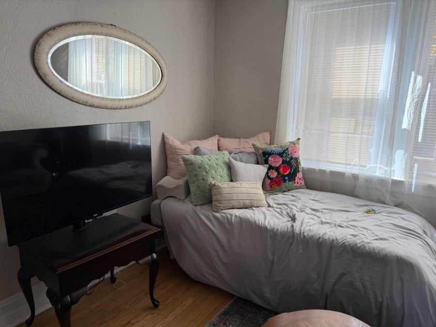 2nd twin bed in living room
