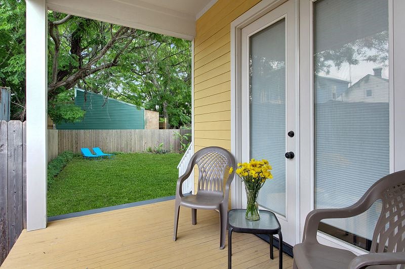 Back porch with 6-foot privacy/security fence