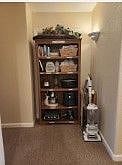 "Share Shelf" small appliances, bedding , linens in main hall to share between the 2 units