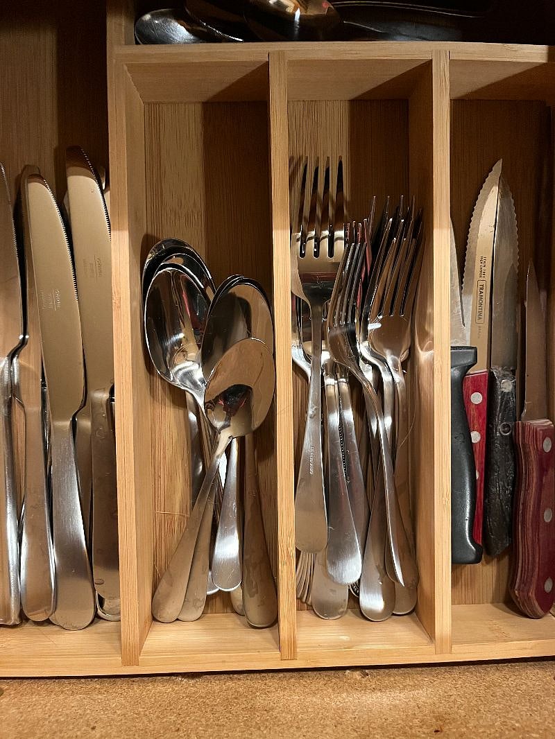 New silverware in kitchen