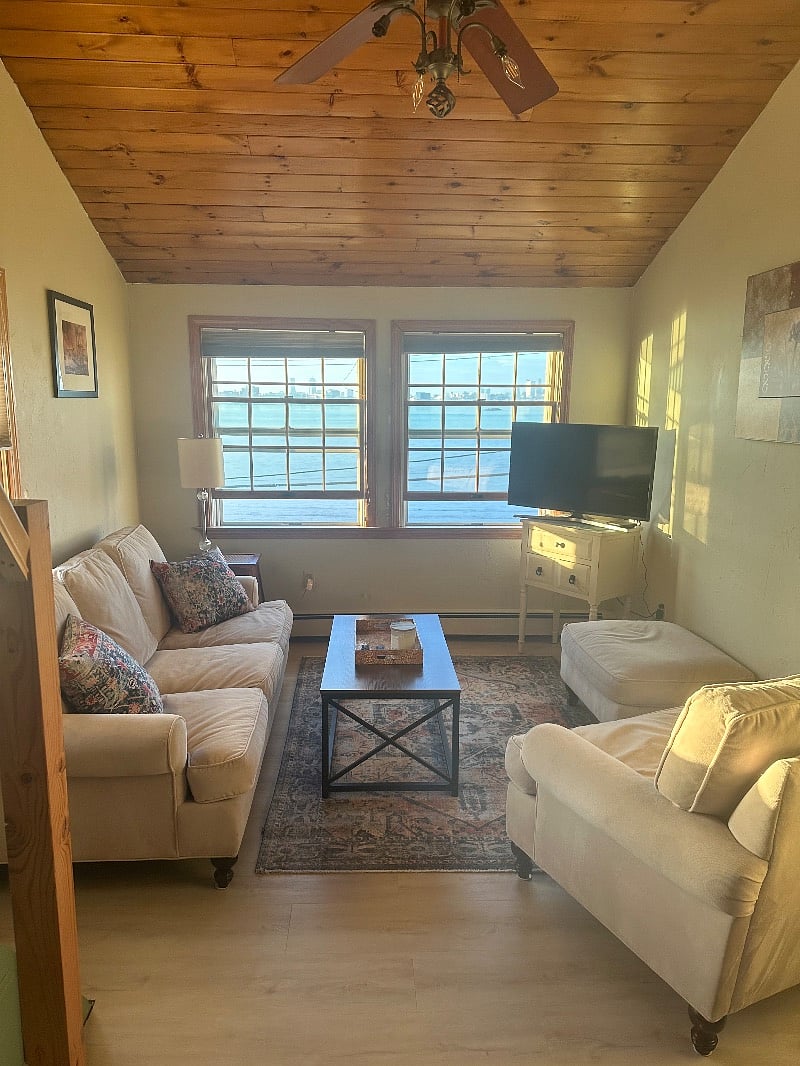 Cozy living room with amazing views