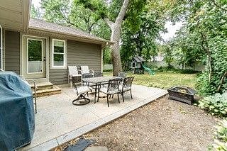 Backyard patio with grill