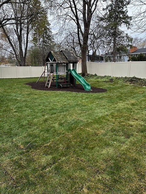 Fenced backyard