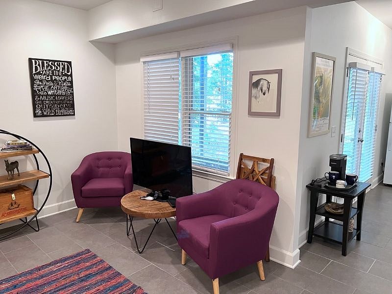 Sitting room with TV. AT&T U-Verse TV