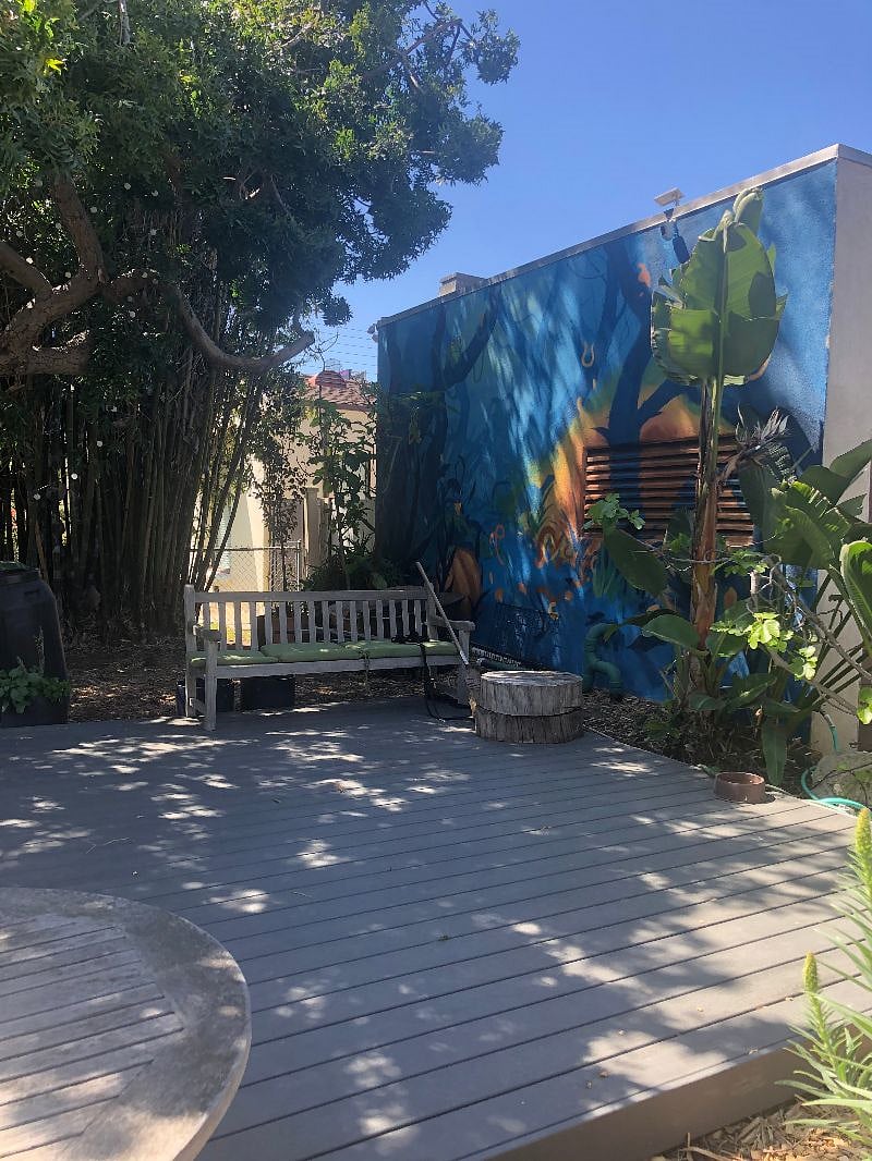 You're welcome to share the shady front deck of the property.