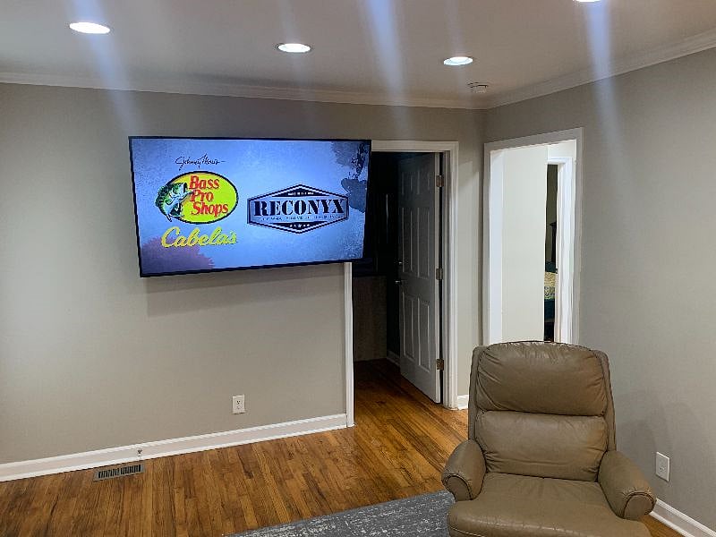 Living room TV as viewed from sofa