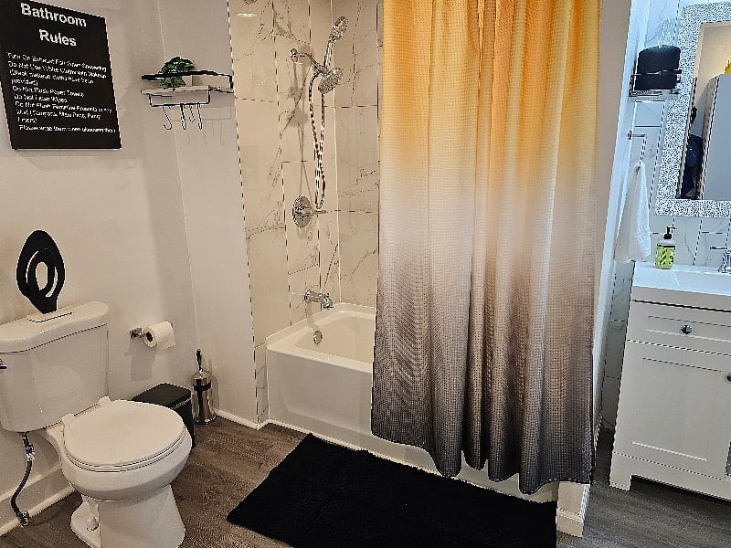 Spacious shared bathroom