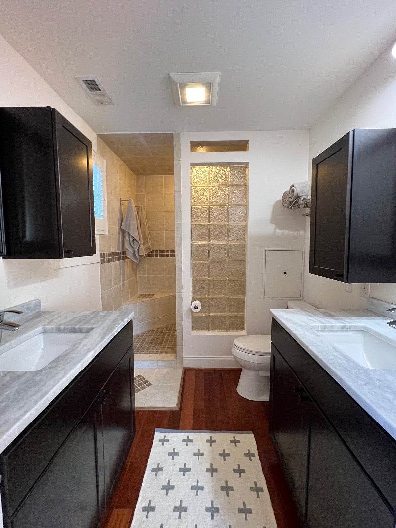 Primary bath with double sinks and double shower heads