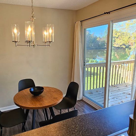 View of the lake from kitchen/dining areas.