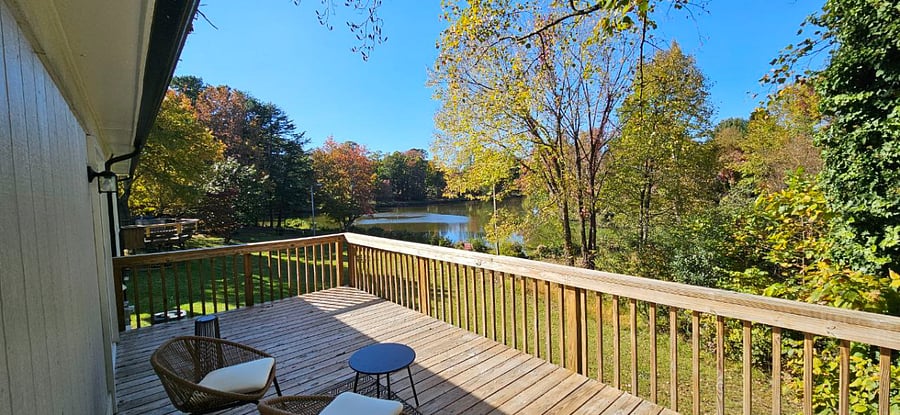 View of the lake from the deck.